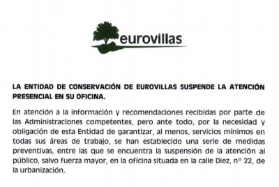 Suspensi&oacute;n temporal de la atenci&oacute;n presencial en nuestras oficinas