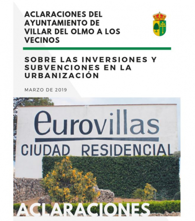 Aclaraciones respecto al folleto editado por el Ayuntamiento de Villar del Olmo