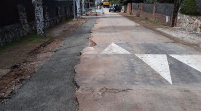 Obras de los resaltos en la zona de Villar del Olmo